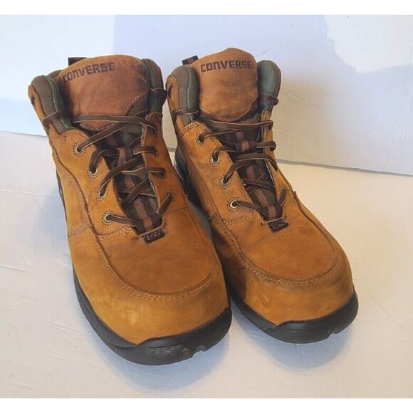 Converse Mens ASTM F2413-05 Leather Steel Toe Brown Work Boots size 14 - Picture 1 of 12